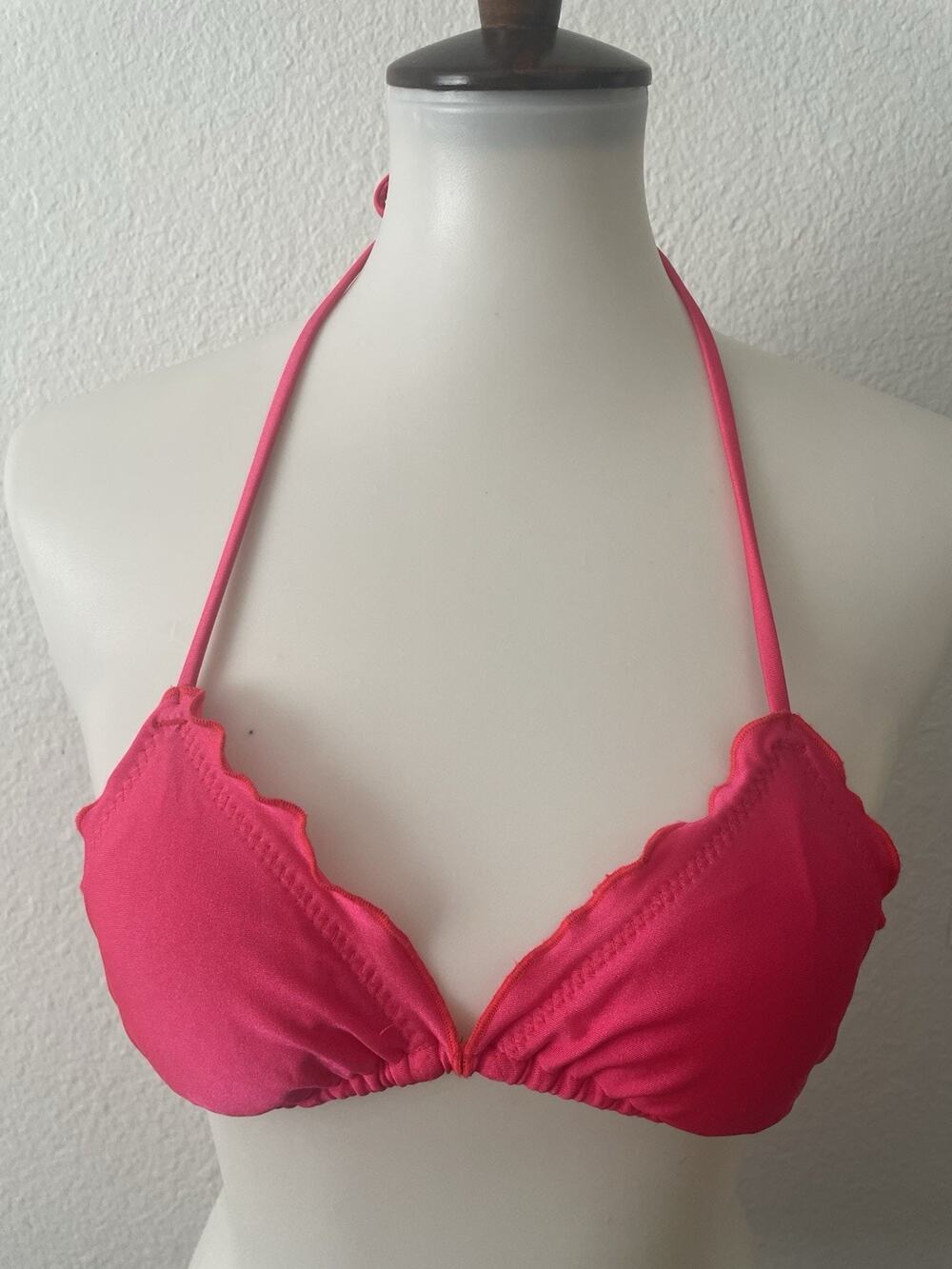 Luli Fama Swim Wavy Bikini Top Triangle Swimwear Beach Summer